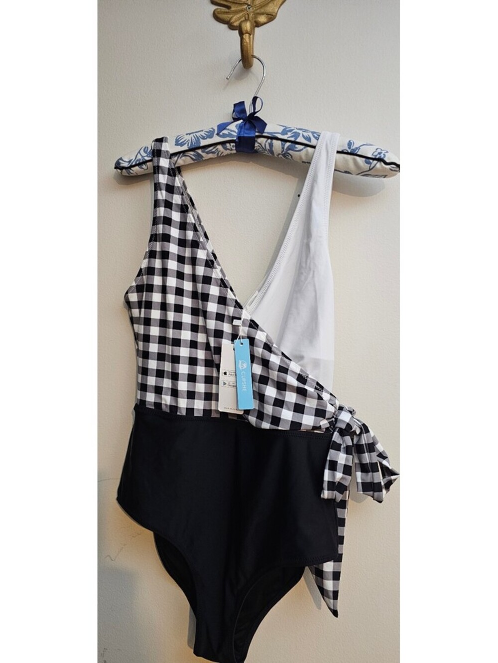 NWT Cupshe One Piece Bathingsuit Womens Size S Checkered